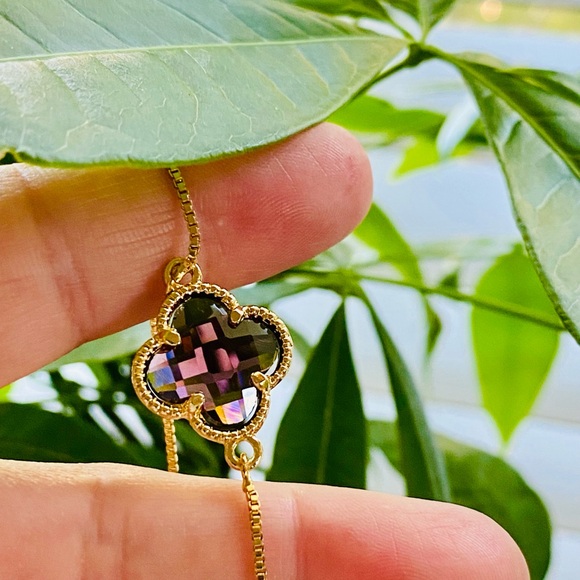 🔥SALE Burgundy wine clover bracelet - Picture 5 of 8